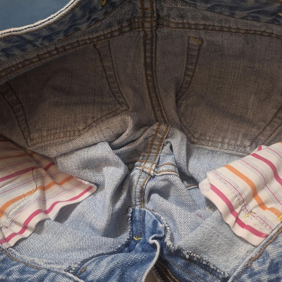 Vintage American Eagle micro zip floral Embroidered denim bermuda shorts SZ  2 - Picture 8 of 10